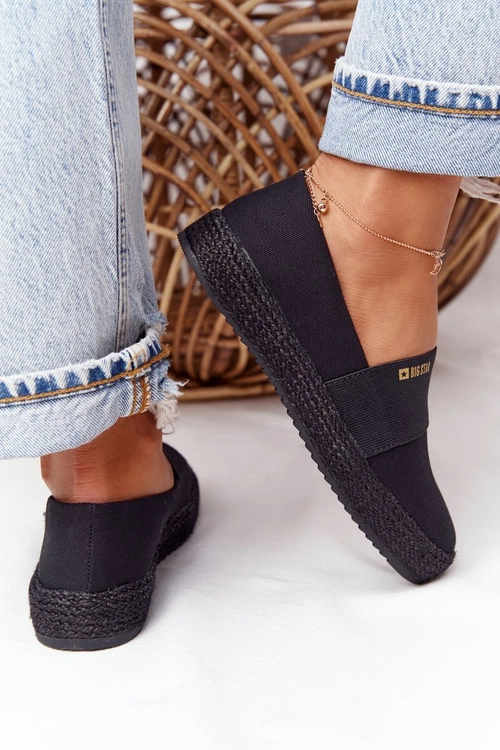 Espadryle Na Plecionej Podeszwie Big Star HH274482 Czarne