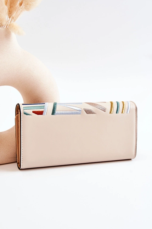 Damski Duży Portfel Skórzany NOBO M0120-CM00 Beżowy