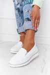 Damskie Skórzane Tenisówki Slip-On S.Barski Białe