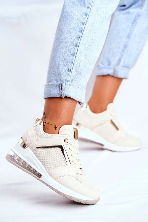 Damskie Sneakersy Sportowe Beżowe Sparks