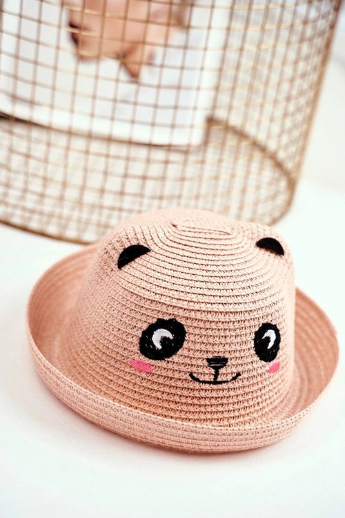 Dziecięcy Kapelusz Na Lato Plażę Różowy z Pandą