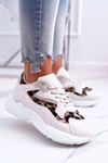 Sportowe Damskie Buty Beżowe Leopard Mezeno