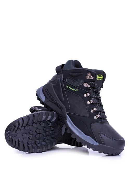 Czarne Obuwie Trekkingowe Męskie Ocieplone Polarem Padava