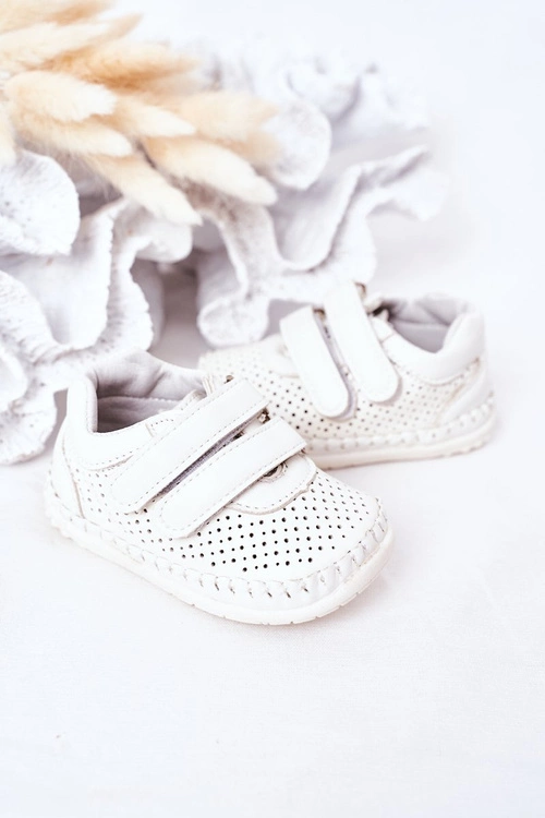 Dziecięce Skórzane Sportowe Buty Białe Billie