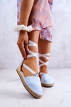 Damskie Wiązane Espadryle Big Star JJ274863 Niebieskie