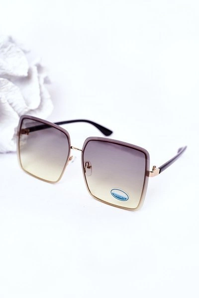 Złote Kwadratowe Okulary Zielone Ombre