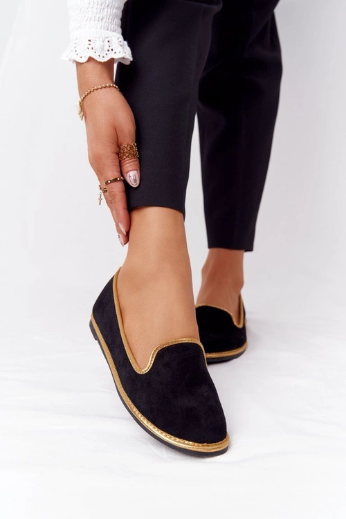 Damskie Zamszowe Mokasyny Lu Boo Czarne