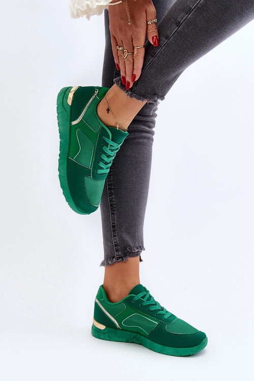 Buty Sportowe Sneakersy Damskie Zielone Kleffaria