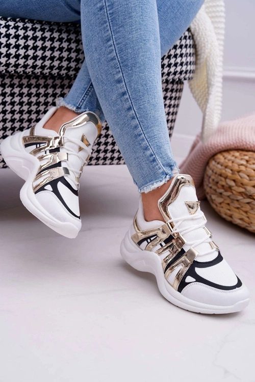 Damskie Sportowe Obuwie Złote Wstawki Felter