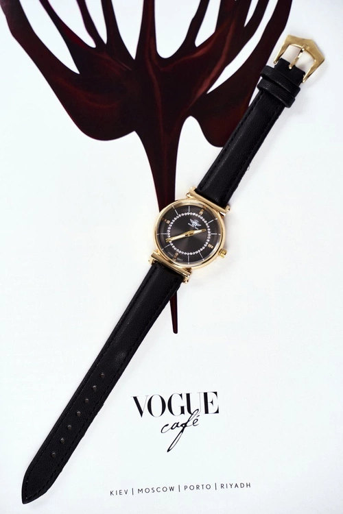 Damski Zegarek Michael John Czarny na Pasku Emotions