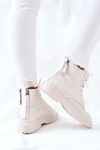 Damskie Skórzane Botki GOE II2N4013 Białe