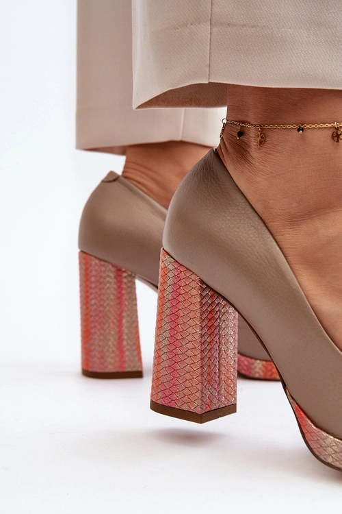 Czółenka Na Słupku Laura Messi 2746 Beżowe