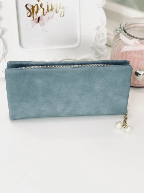 Duży Damski Niebieski Portfel