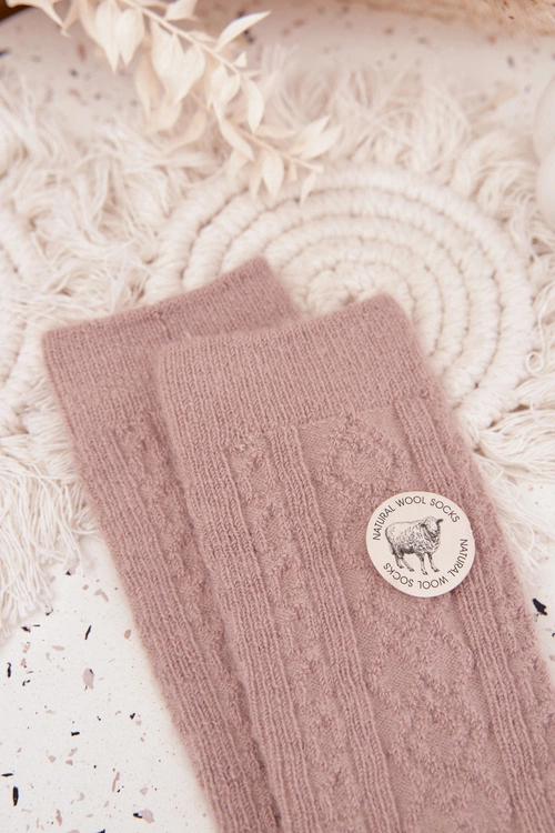 Skarpetki Damskie Wełniane Beżowe