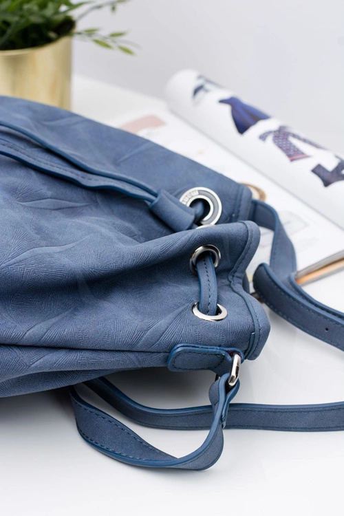 Granatowa Torebka Stylowy Worek Monnari