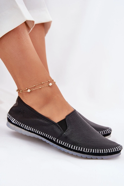 Skórzane Baleriny Maciejka T3512-71 Czarne