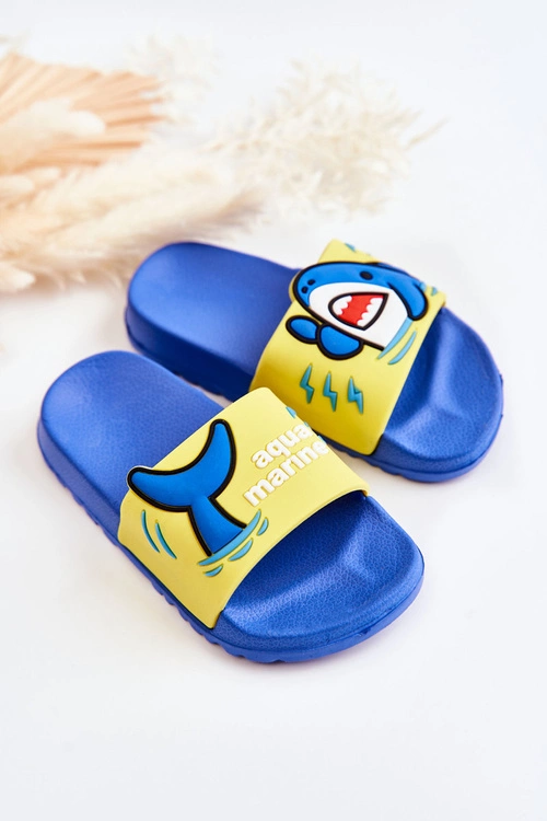 Lekkie Dziecięce Klapki Żółto-Niebieskie Sharky