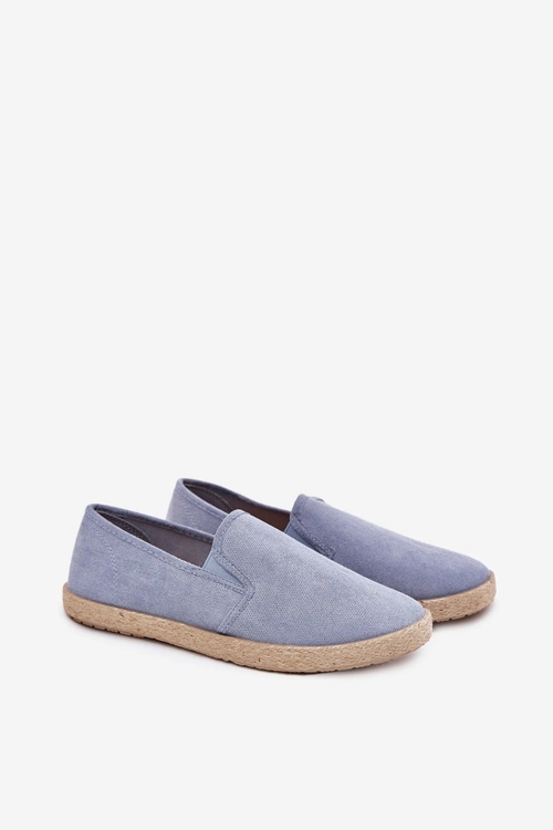 Espadryle Tenisówki Męskie Z Eko Zamszu Niebieskie Lunaria