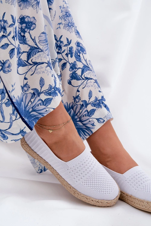 Damskie Espadryle Z Plecionką Vinceza 13624 Białe
