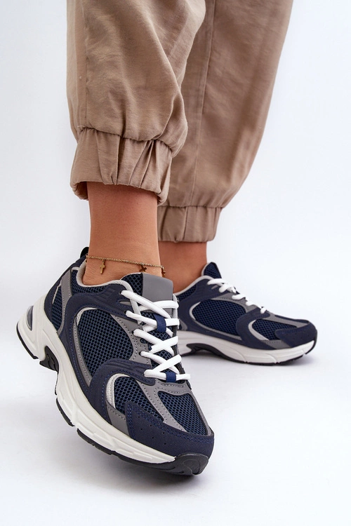 Buty Sportowe Sneakersy Damskie Granatowe Kildia