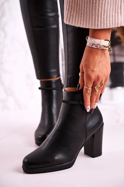 Botki Na Słupku Ocieplane Sergio Leone Czarne BT306