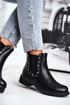 Damskie Botki Sztyblety Czarne Visible