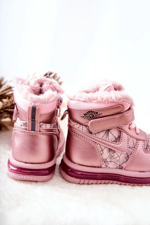 Dziecięce Ocieplane Śniegowce Botki Różowe Shirinell