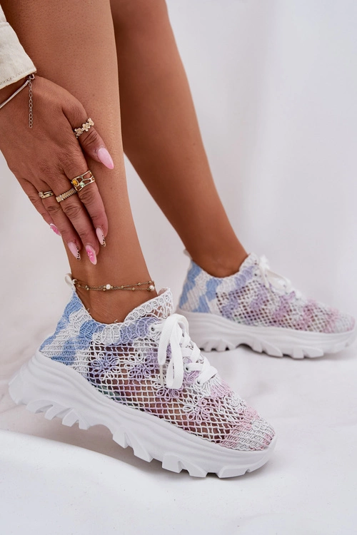 Sneakersy Damskie Z Szydełkową Cholewką Multikolor Jelhiris