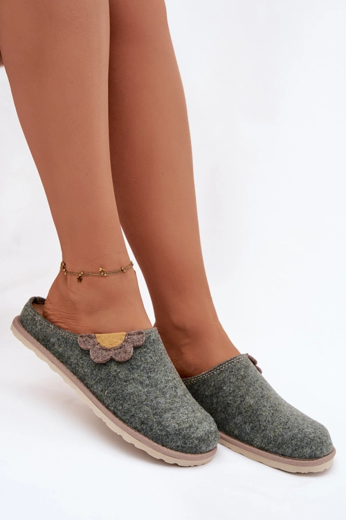 Kapcie Damskie Z Kwiatkiem Inblu CS000043 Zielone