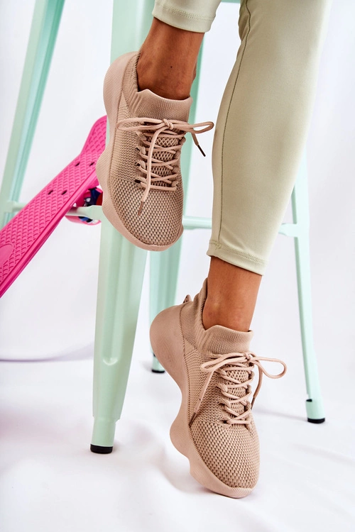 Wsuwane Buty Sportowe Damskie Beżowe Dalmiro