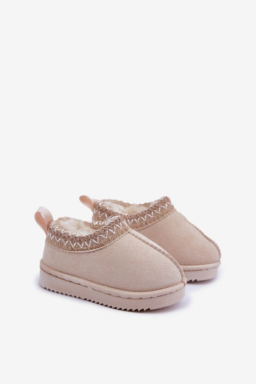 Śniegowce Botki Dziecięce Na Platformie Ocieplane Futerkiem Jasnobeżowe Vilabria