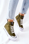 Wysokie Trampki Na Platformie Big Star II274017 Khaki