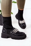 Botki Workery Z Łańcuchami Czarne Walk This Way
