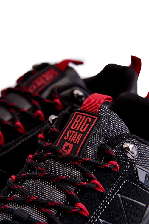 Męskie Niskie Buty Trekkingowe Memory Foam Big Star KK174126 Czarne