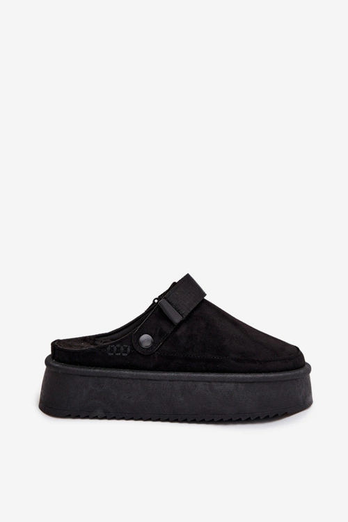 Śniegowce Damskie Na Platformie Z Rzepem Czarne Jorielle