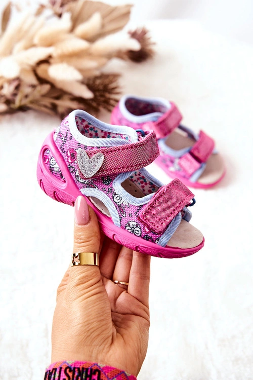 Sandałki Befado Na Rzep 065X147 Różowe