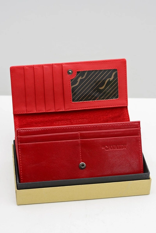 Duży Damski Czerwony Portfel