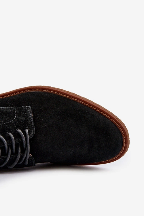 Zamszowe Męskie Półbuty Big Star NN174212 Czarne