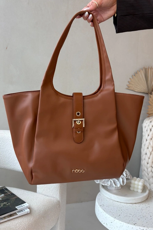 Torebka Shopperka Z Klamrą NOBO BAG6010-017 Jasnobrązowa