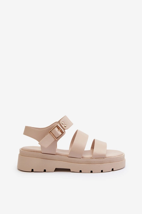 Sandały Damskie Na Masywnej Podeszwie Beżowe Nicarda