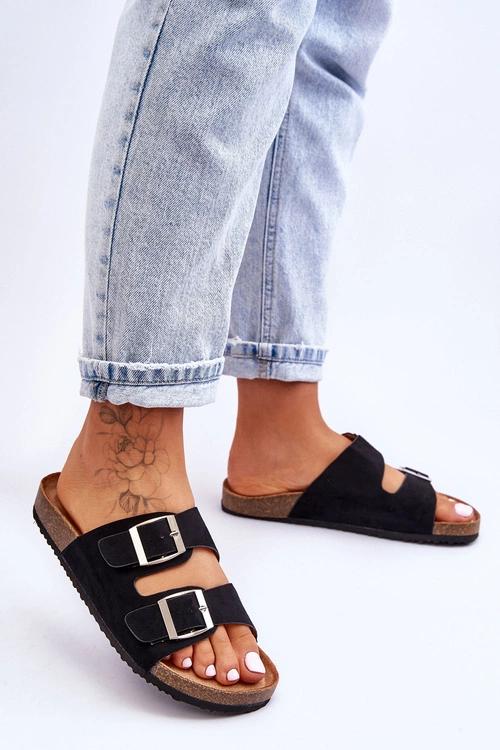 Damskie Klapki Wsuwane Czarne Destino