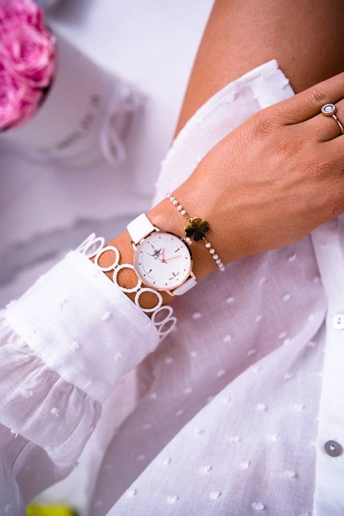 Damski Zegarek Michael John Biały Skadiara