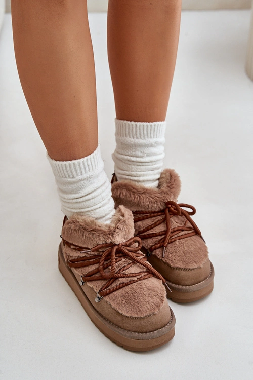 Niskie Śniegowce Na Platformie Z Futerkiem D.Franklin DFSH370011 Brązowe