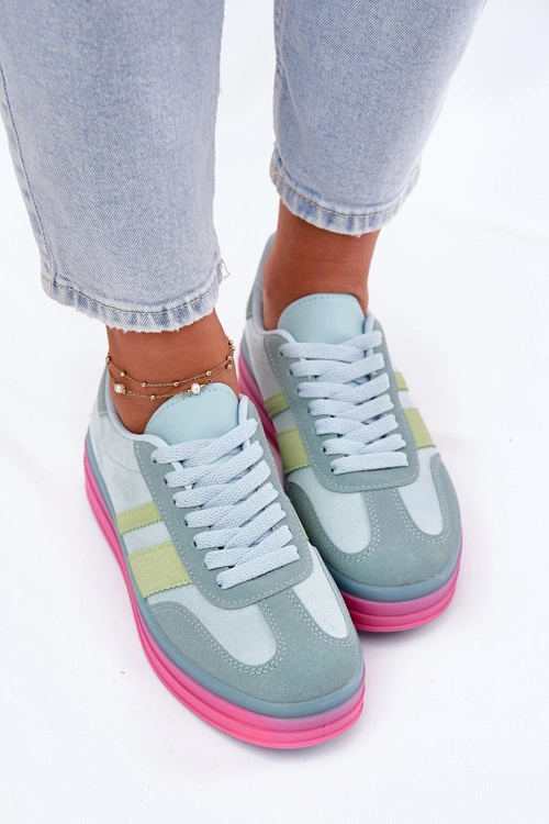 Niskie Sneakersy Na Platformie Niebieskie Ovivene
