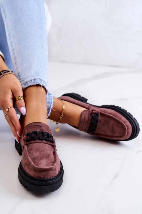 Zamszowe Półbuty Loafery La.Fi Brązowe Sapphira