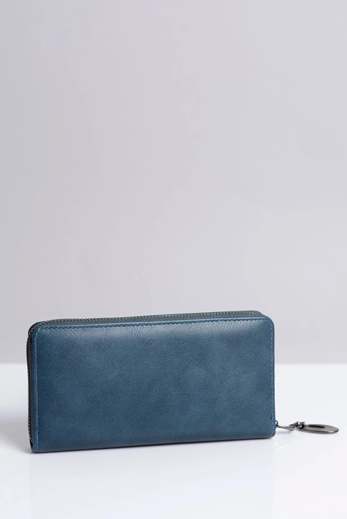 Duży Damski Granatowy Portfel z Serduszkiem