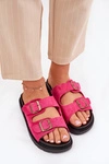 Klapki Damskie Na Platformie Z Klamrami Fuksja Simbes