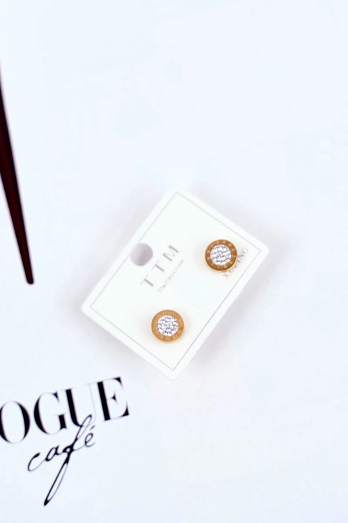 Damskie Kolczyki Koła Złote Z Cyrkoniami Biały Środek Bridget