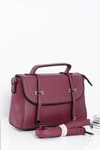 Torebka Damska Listonoszka Kuferek Dżety Bordowa