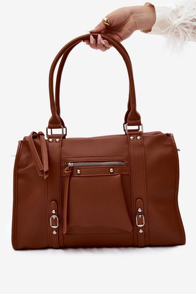 Flora&Co Duża Torebka Skórzana Camel Nolita